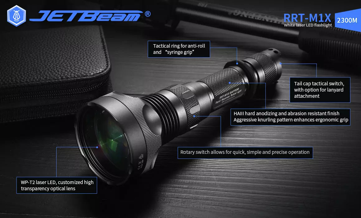 JETBeam RRT-M1X LEP Torch- 480 Lumens, 2300 Metres