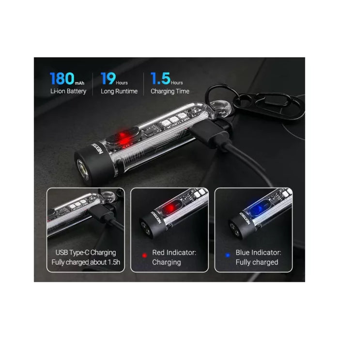 NEXTORCH K40 Rechargeable White/Red/Blue + UV Keychain Torch