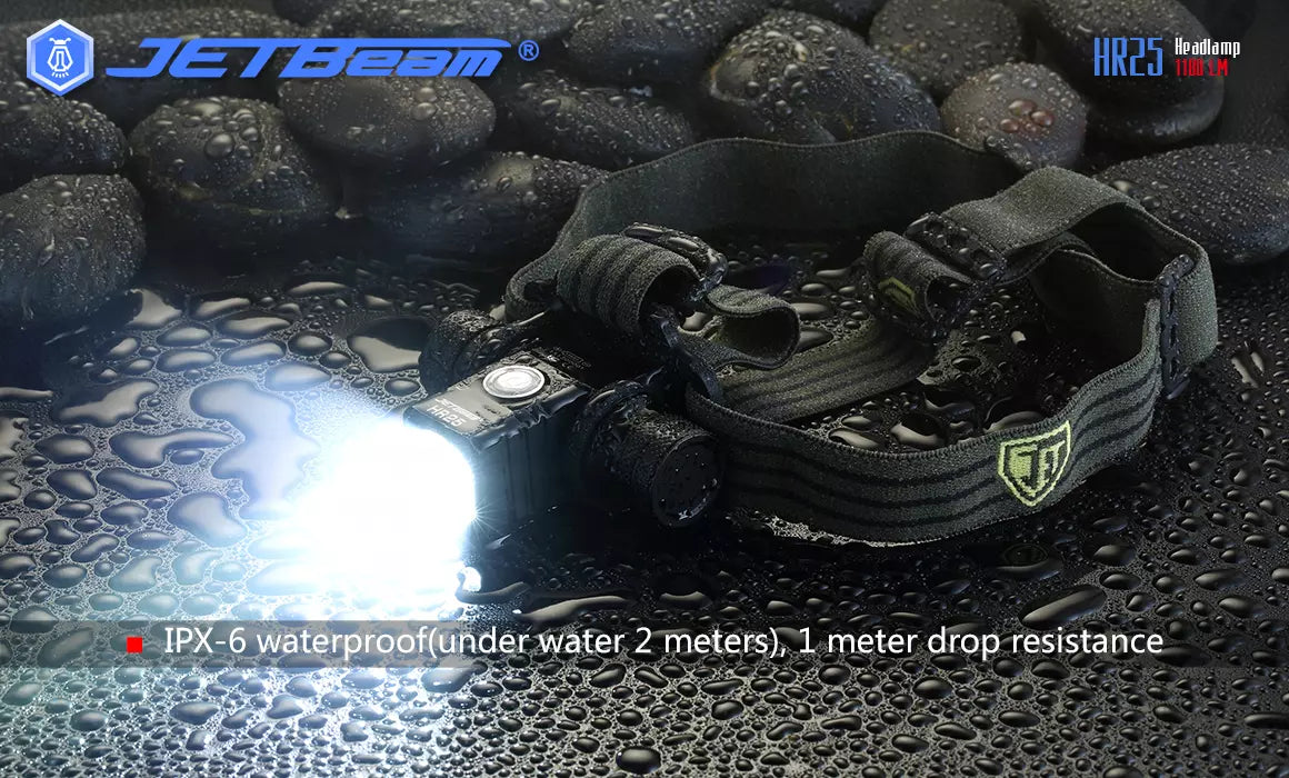 JETBeam HR25 Rechargeable Headlamp - 1180 Lumens, 150 Metres