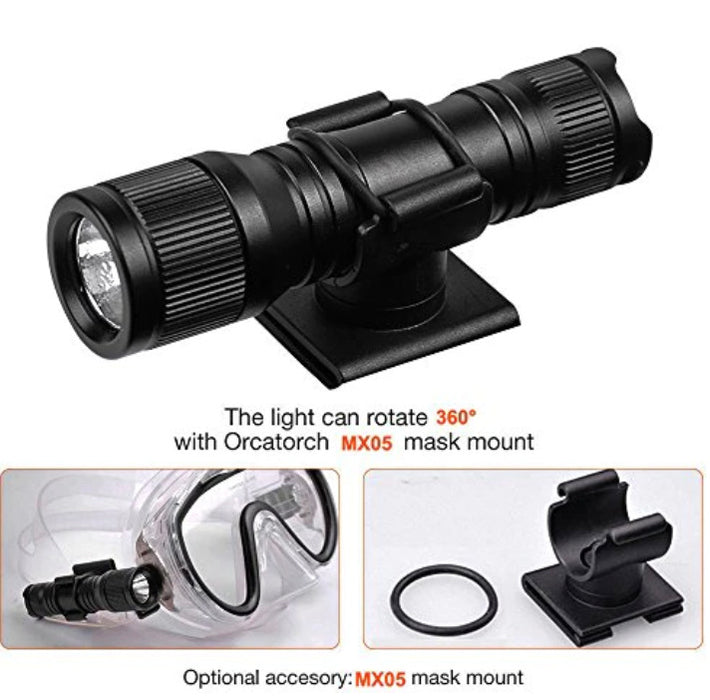 OrcaTorch D560 Mini Dive Torch - 630 Lumens, 119 Metres