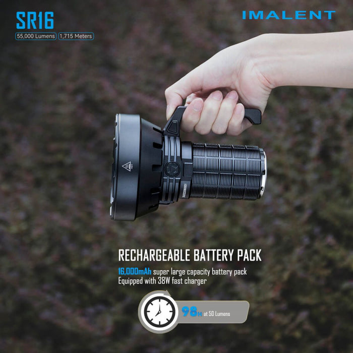 Imalent SR16 55,000 Lumen Rechargeable Searchlight - 1715 Metres