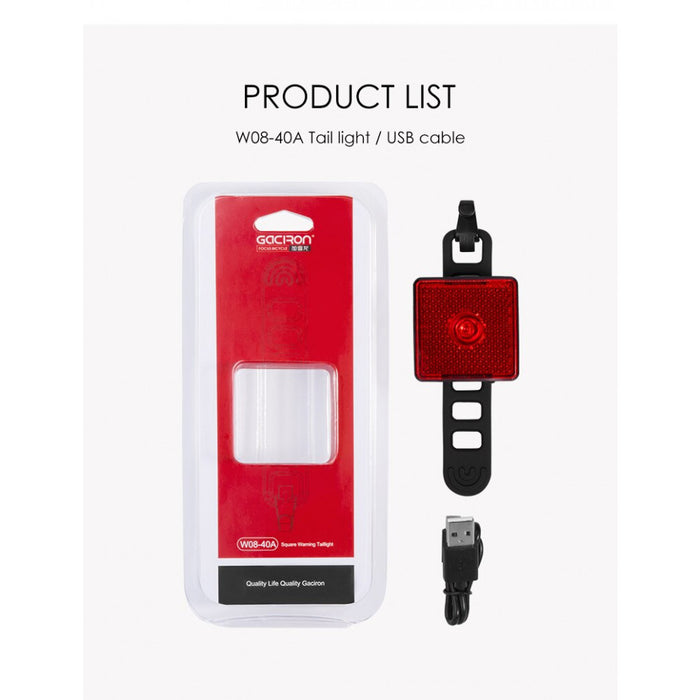 Gaciron W08-40A Rechargeable Bike Tail Light with Smart Sensor