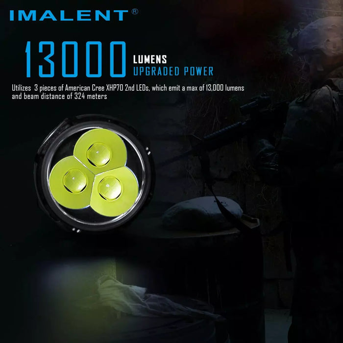 Imalent MS03 13,000 Lumen Rechargeable Compact Flashlight - 324 Metres