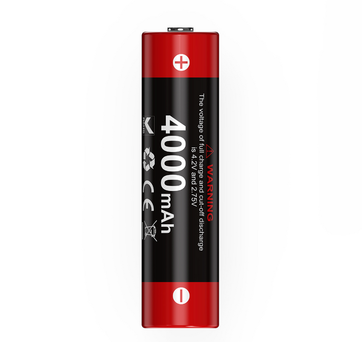 Klarus 18650 Rechargeable 4000mAh 3.6V Li-ion Battery, 18GT-40