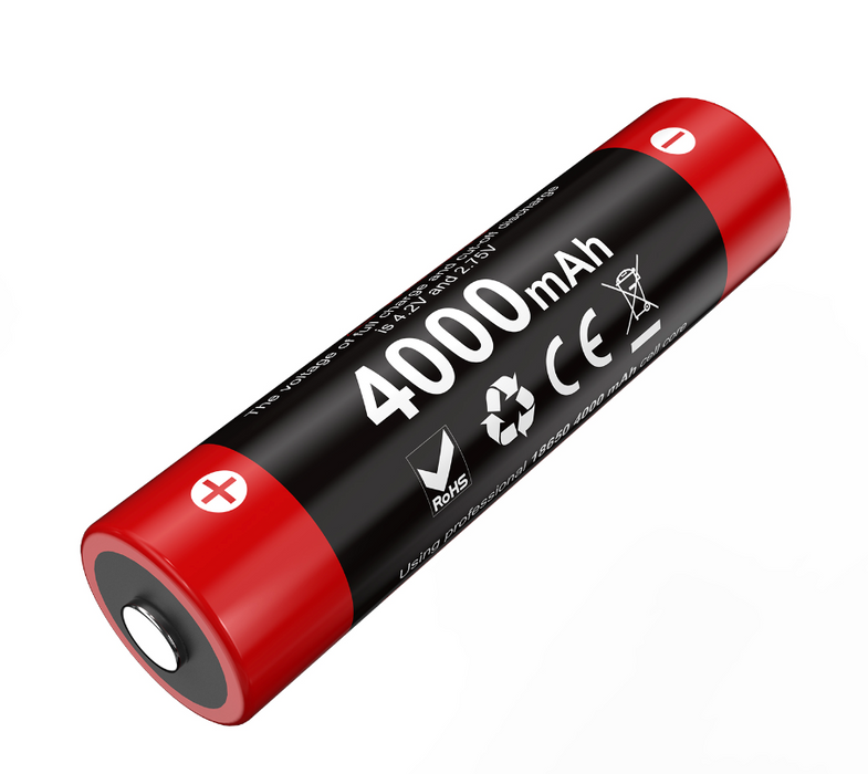 Klarus 18650 Rechargeable 4000mAh 3.6V Li-ion Battery, 18GT-40