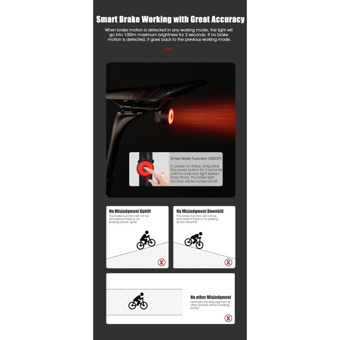 Gaciron LOOP-100 Rechargeable Smart Brake Bike Tail Light