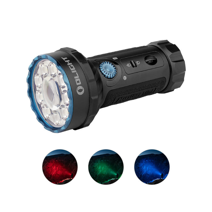 Olight Marauder Mini Rechargeable Flood/Spot 7000 Lumen Searchlight with RGB LEDs - 600 Metres