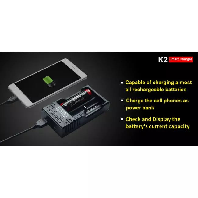 Klarus K2 Smart Battery Charger - Dual Channel