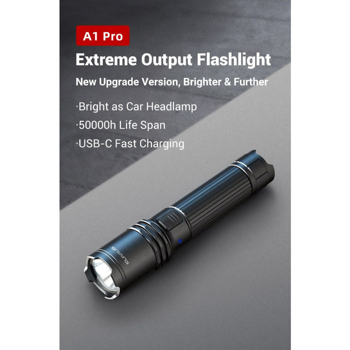 Klarus A1 Pro Compact Rechargeable Tactical Flashlight – 1300 Lumens, 230 Metres