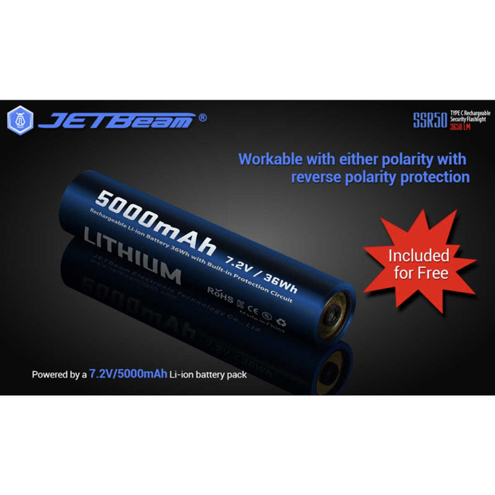 JETBeam SSR50 Rechargeable 3650 Lumen Security Torch - 483 Metres