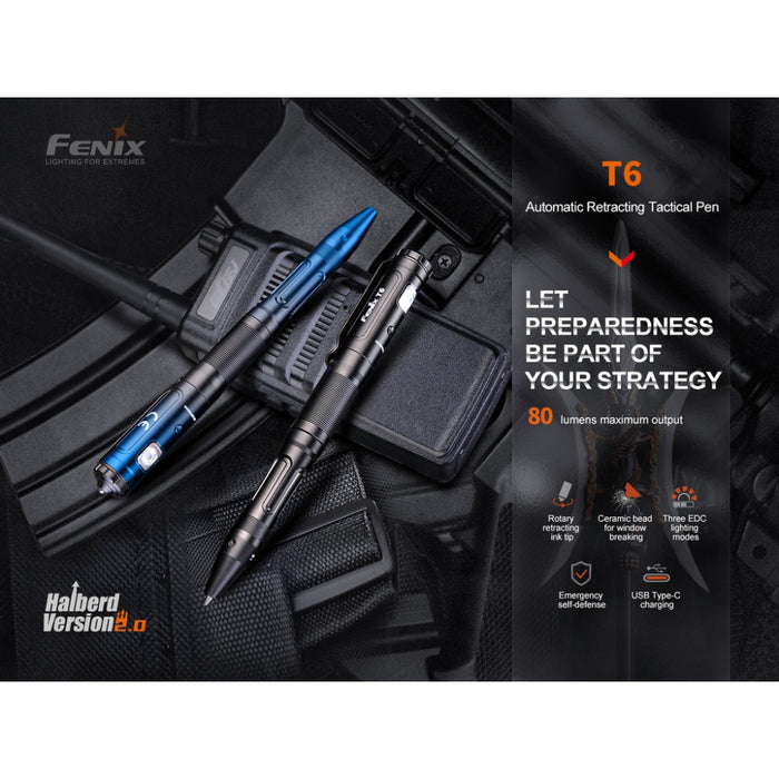 Fenix T6 80 Lumen USB-C Rechargeable Tactical Penlight