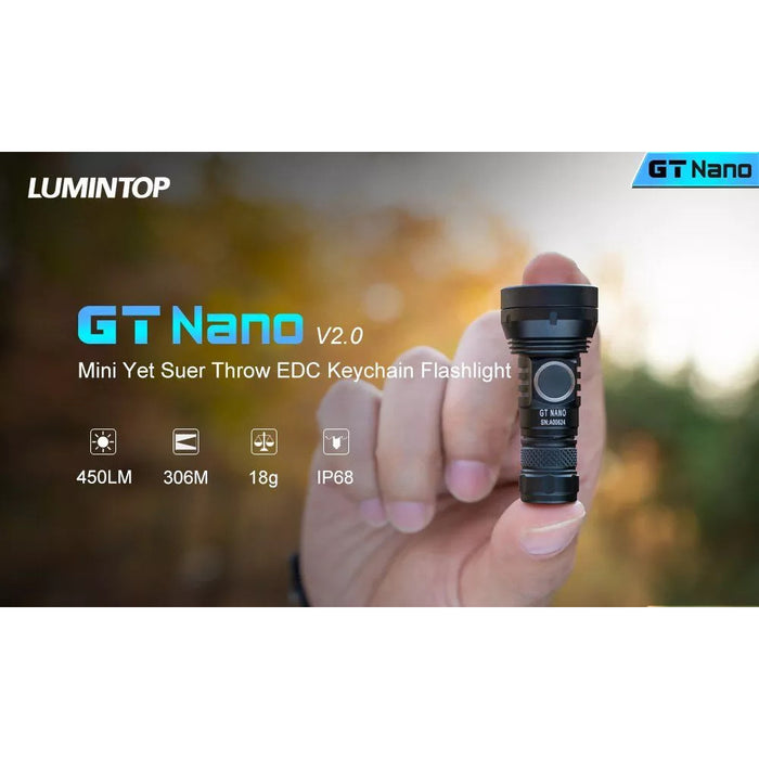 Lumintop GT Nano 450 Lumen Rechargeable Keychain Torch - 300 Metres