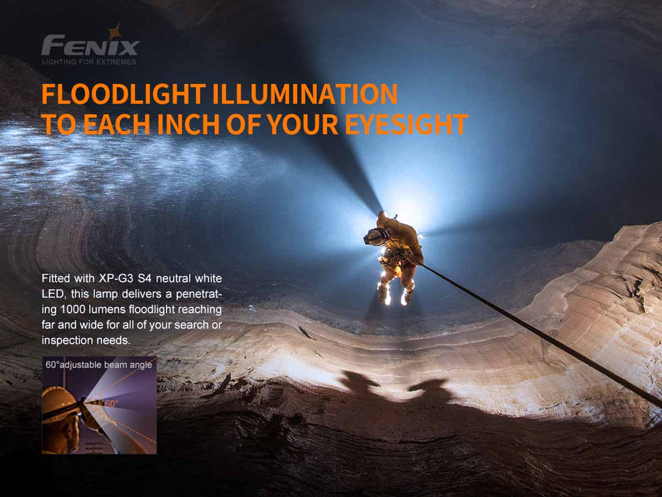 Fenix HP30R V2.0 USB-C Rechargeable Ultra High Performance Spot and Flood 3000 Lumen Headlamp - 270 Metres