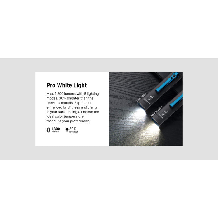 Olight Arkfeld Pro Rechargeable 3-in1 Pocket Torch with 1300 Lumens CW, 365nm UV, and Green Laser