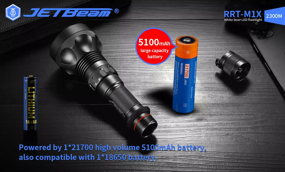 JETBeam RRT-M1X LEP Torch- 480 Lumens, 2300 Metres