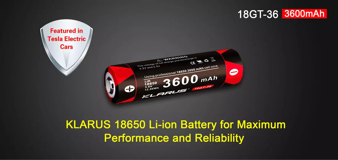 Klarus 18GT-36 18650 3600mAh Rechargeable Battery