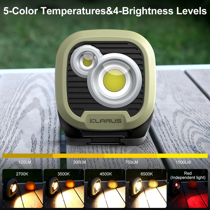 Klarus WL3 1500 Lumen Rechargeable Camping/Work Light