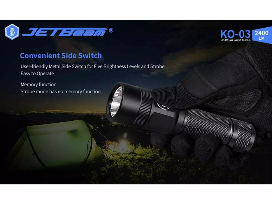 JETBeam KO-03 Rechargeable 2400 Lumen EDC Torch - 326 Metres