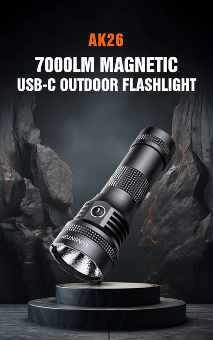 Lumintop AK26 Compact Rechargeable 7000 Lumen Torch with Magnetic Tail Cap - 650 Metres