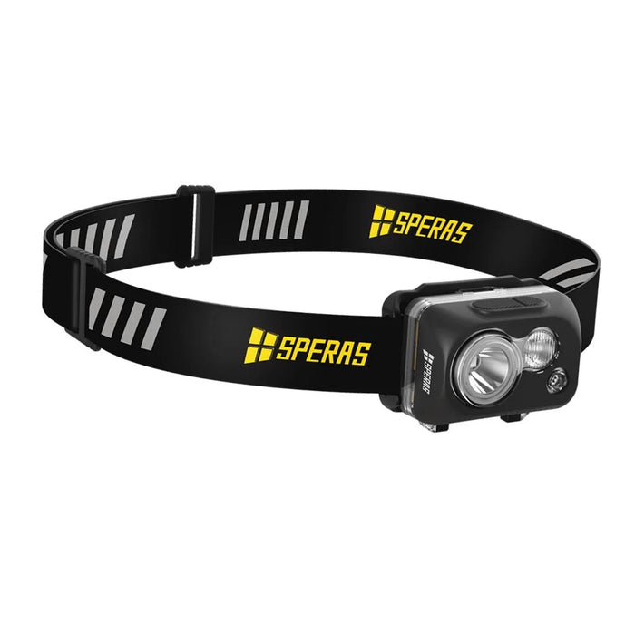 SPERAS B7 Lightweight Dual-Fuel Headlamp with Red Light – 600 Lumens, 92 Metres