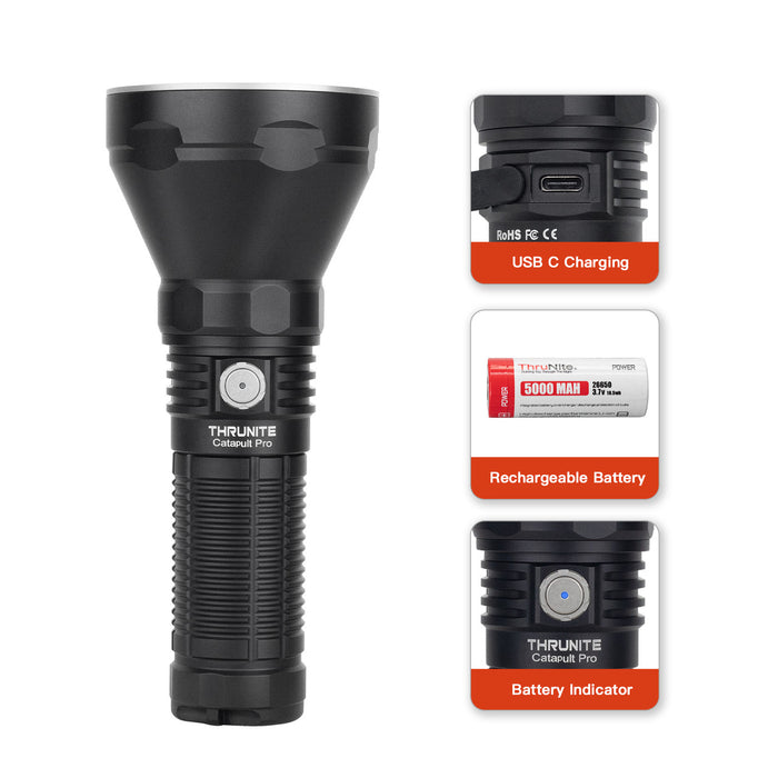 ThruNite Catapult Pro Rechargeable Compact Long Distance Torch - 2713 Lumens, 1005 Metres