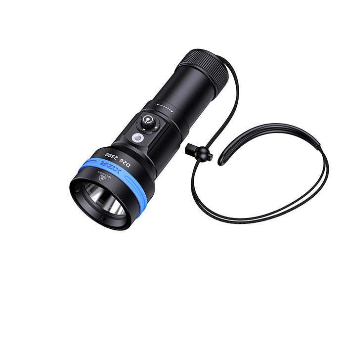 XTAR D26 2500 Dive Torch Set (Short) – 2500 Lumens, 100 Metres Diving Depth