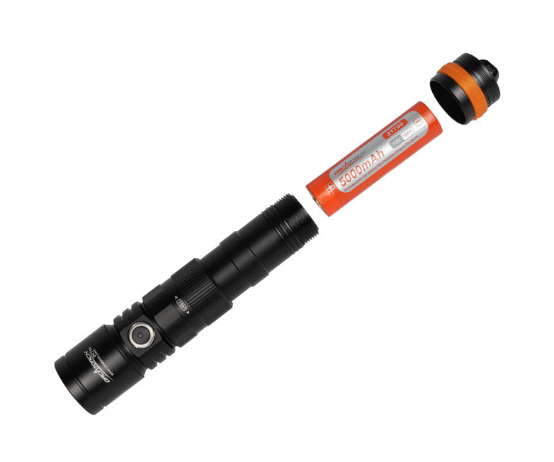 OrcaTorch DC710 Rechargeable Dive Torch - 3000 Lumens, 150 Metres Diving Depth