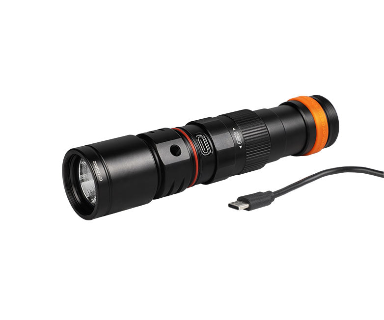 OrcaTorch DC710 Rechargeable Dive Torch - 3000 Lumens, 150 Metres Diving Depth