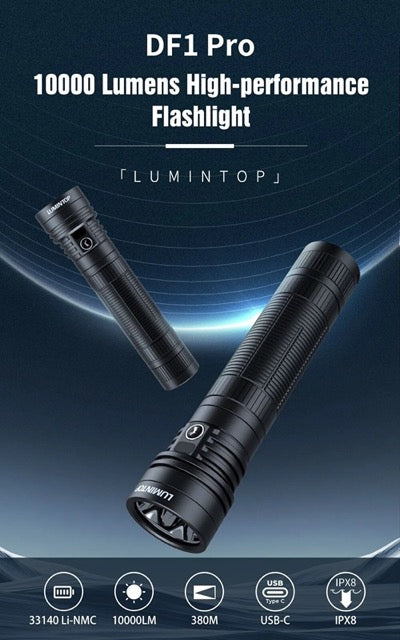 Lumintop DF1 PRO Rechargeable Searchlight – 10000 Lumens, 380 Metres