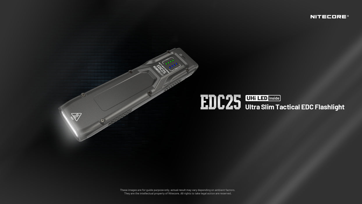 Nitecore EDC25 Rechargeable Ultra Slim EDC Tactical Torch - 3000 Lumens, 300 Metres