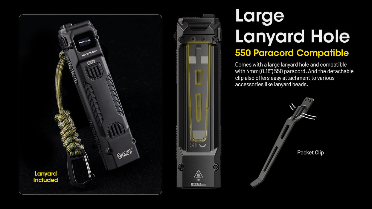 Nitecore EDC29 'Luminblade' Rechargeable Ultra Slim High Performance EDC Flashlight - 6500 Lumens, 400 Metres