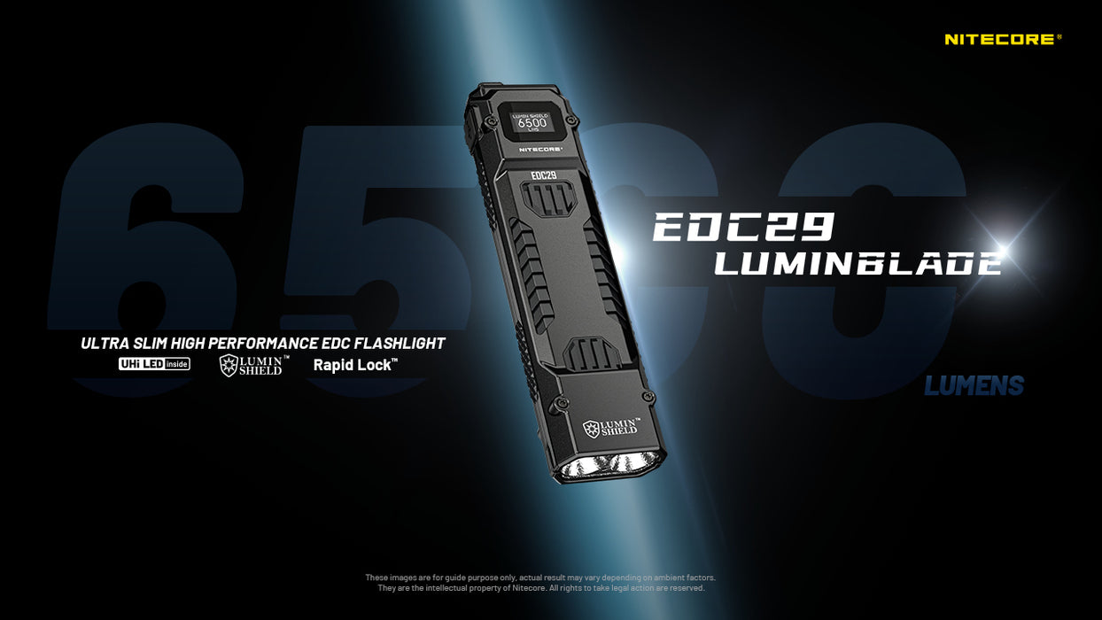 Nitecore EDC29 'Luminblade' Rechargeable Ultra Slim High Performance EDC Flashlight - 6500 Lumens, 400 Metres