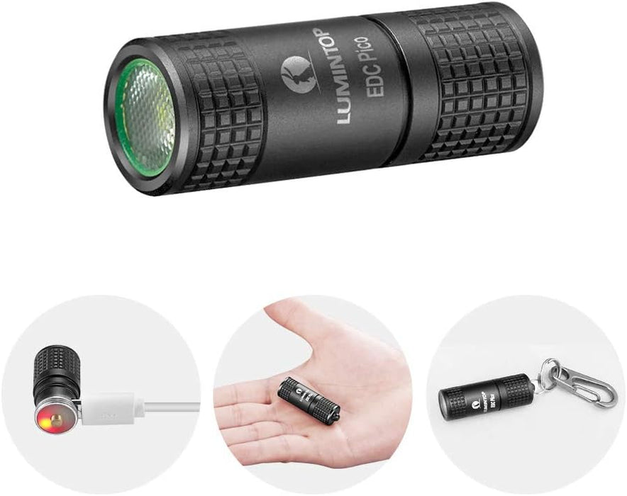 Lumintop EDC Pico V2.0 Rechargeable 130 Lumen Mini Keyring Torch - 40 Metres