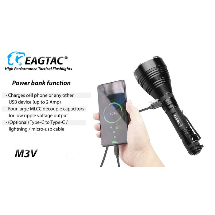 Eagtac M3V Rechargeable 3000 Lumen Searchlight – 877 Metres