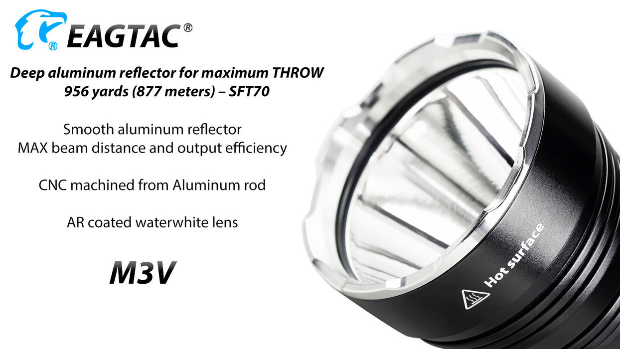 Eagtac M3V Rechargeable 3000 Lumen Searchlight – 877 Metres