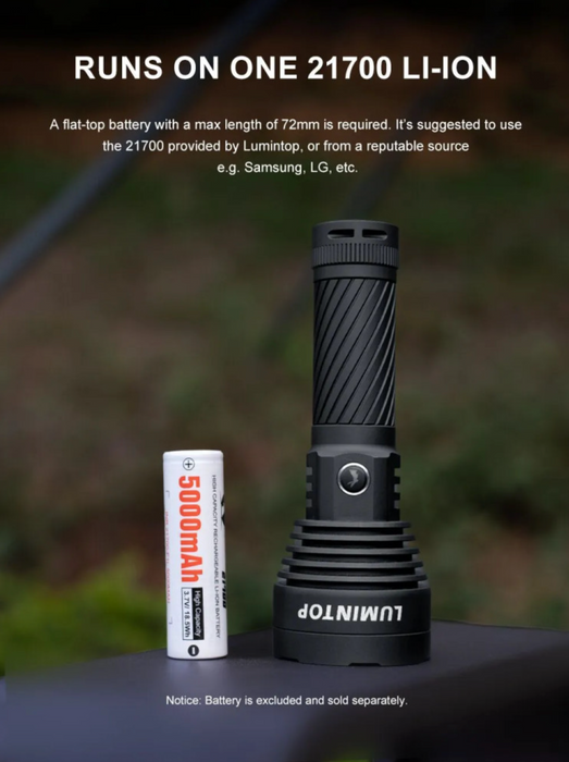 Lumintop GT Mini 5.0 Rechargeable Compact Long Throw Flashlight – 1600 Lumens, 1000 Metres