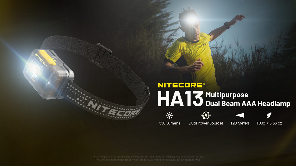 Nitecore HA13 Lightweight R/W Headlamp - 3AAA, 350 Lumens, 120 Metres