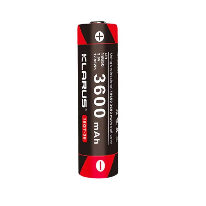 Klarus 18650 Rechargeable 3600mAh 3.6V Li-ion Battery, 18GT-36