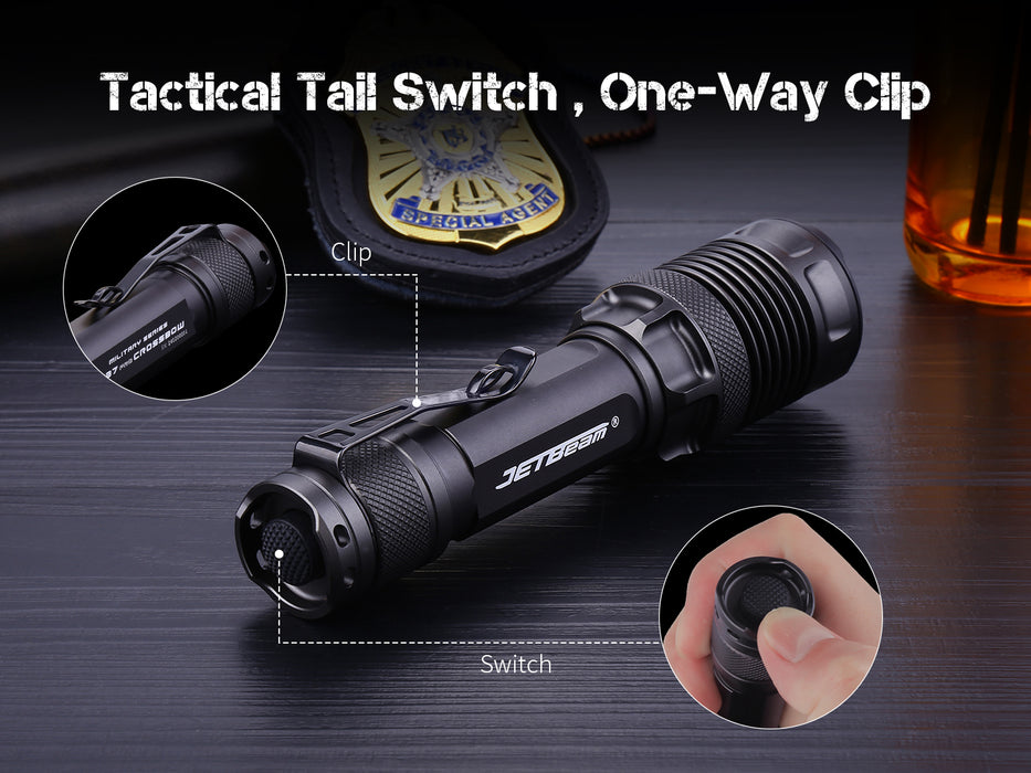 JETBeam M37 PRO Rechargeable High Performance Tactical Torch - 3700 Lumens, 465 Metres