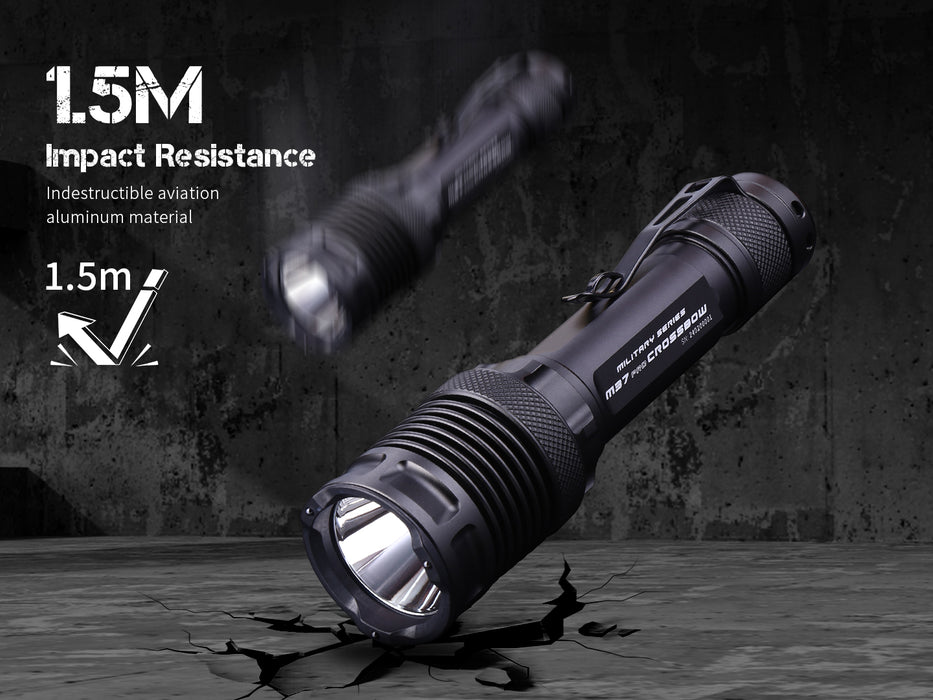 JETBeam M37 PRO Rechargeable High Performance Tactical Torch - 3700 Lumens, 465 Metres