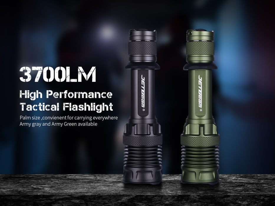 JETBeam M37 PRO Rechargeable High Performance Tactical Torch - 3700 Lumens, 465 Metres