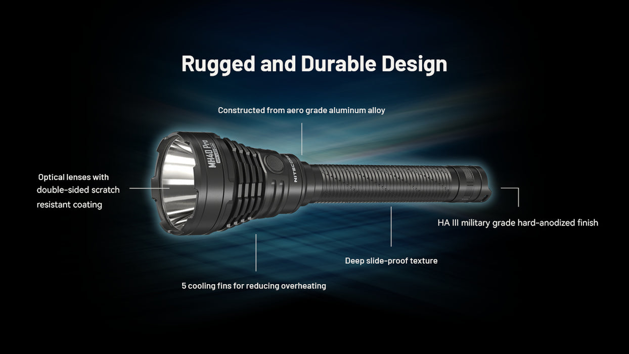 Nitecore MH40 Pro Rechargeable 1.3km Long Range Hunting Torch with Wireless Remote - 3500 Lumens