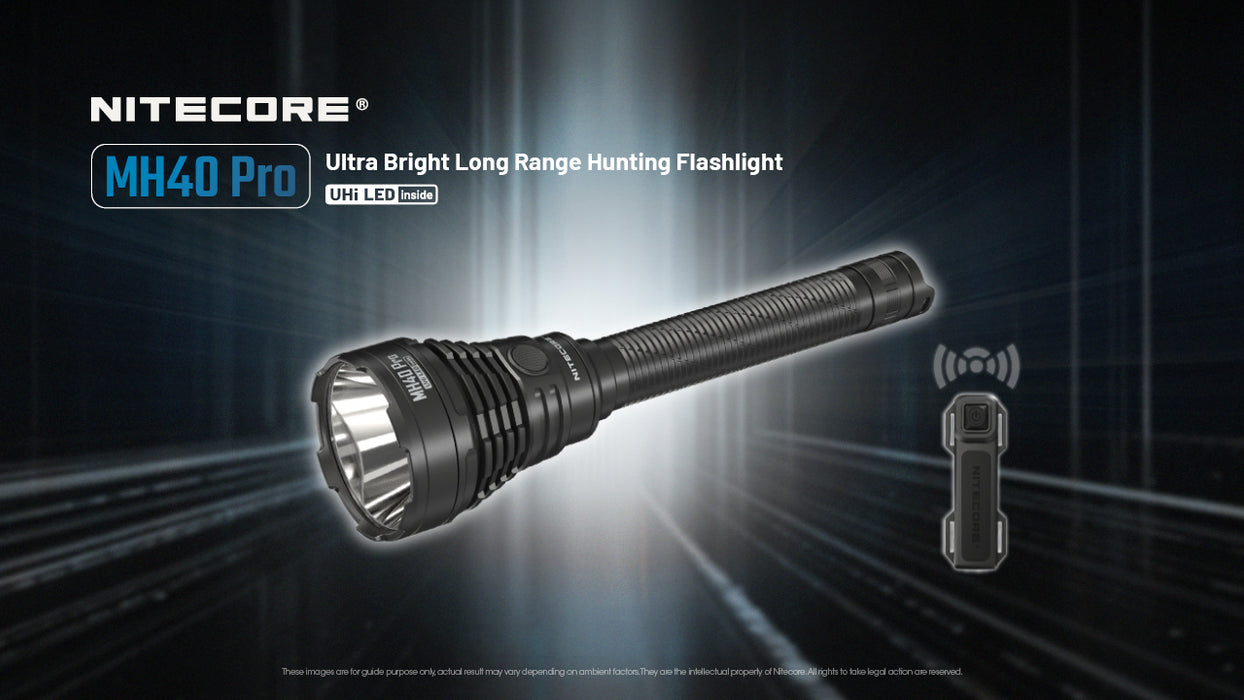 Nitecore MH40 Pro Rechargeable 1.3km Long Range Hunting Torch with Wireless Remote - 3500 Lumens