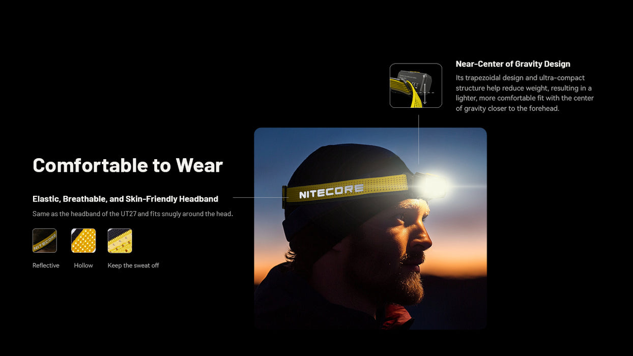 Nitecore NU27 Rechargeable Ultralight MCT Headlamp - 600 Lumens, 123 Metres