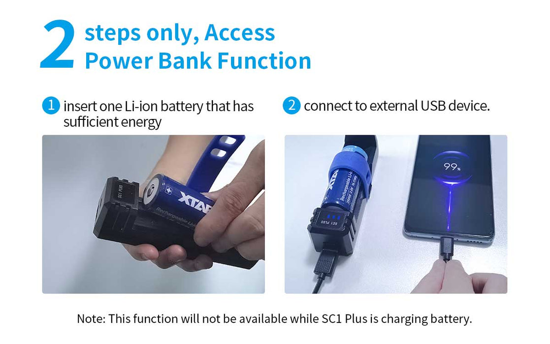 XTAR SC1 PLUS Single Bay Battery Charger and Power Bank