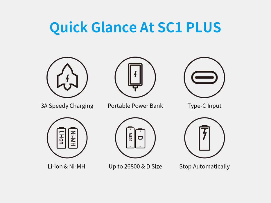 XTAR SC1 PLUS Single Bay Battery Charger and Power Bank