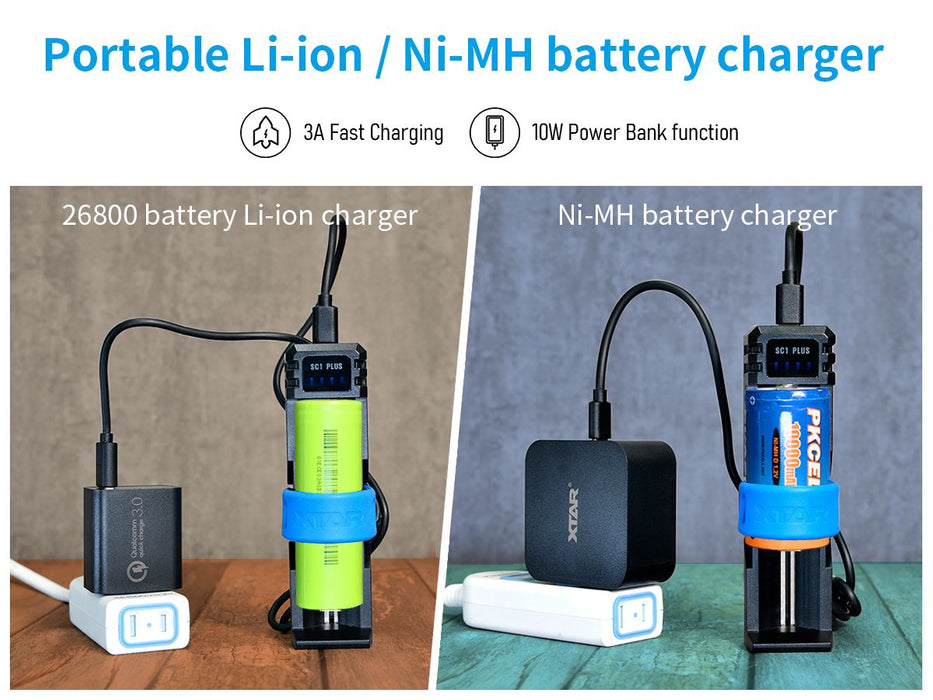 XTAR SC1 PLUS Single Bay Battery Charger and Power Bank