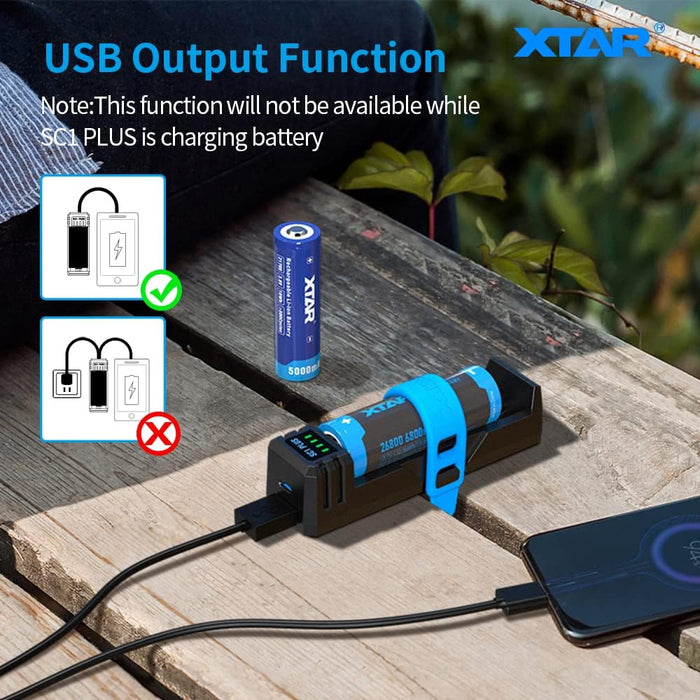 XTAR SC1 PLUS Single Bay Battery Charger and Power Bank