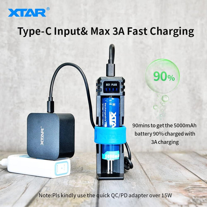 XTAR SC1 PLUS Single Bay Battery Charger and Power Bank