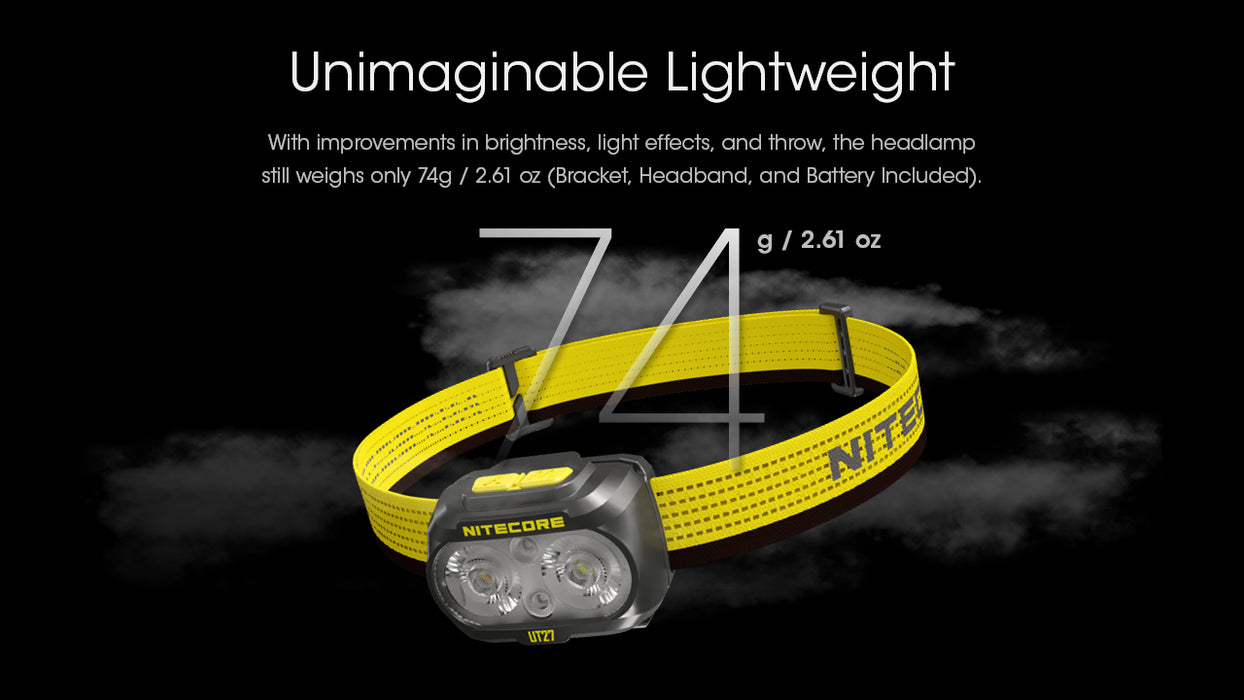 Nitecore UT27 Rechargeable Ultra Lightweight Elite Running Headlamp - 800 Lumens, 160 Metres